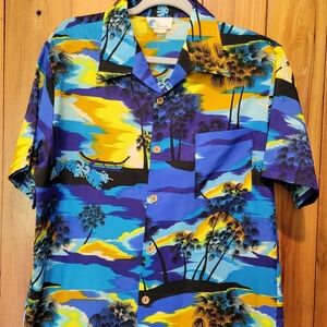 Islander Vibrant Blue and Yellow Hawaiian Shirt